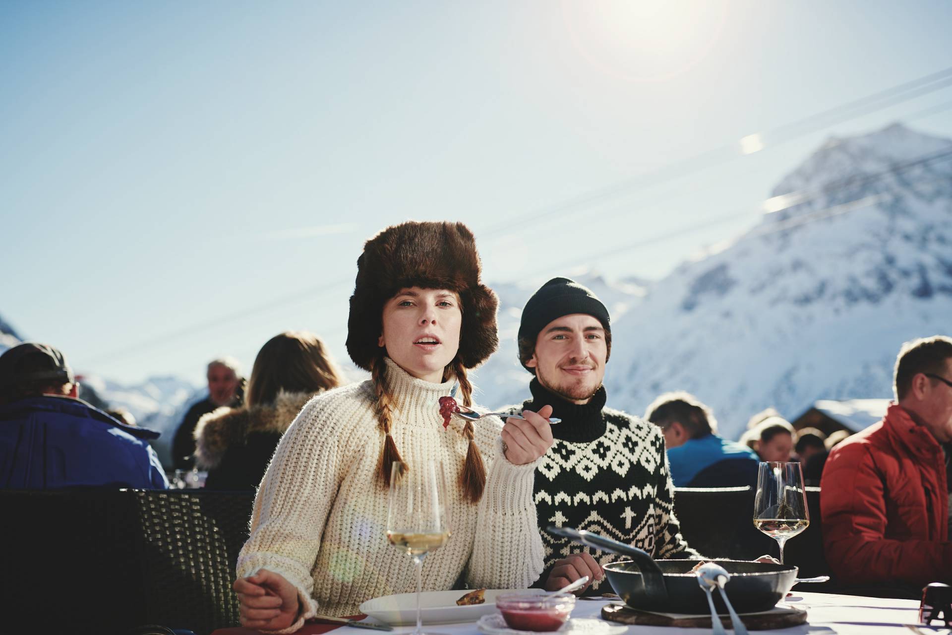 Sonnenterrasse Hotel Burg in Oblerlech 