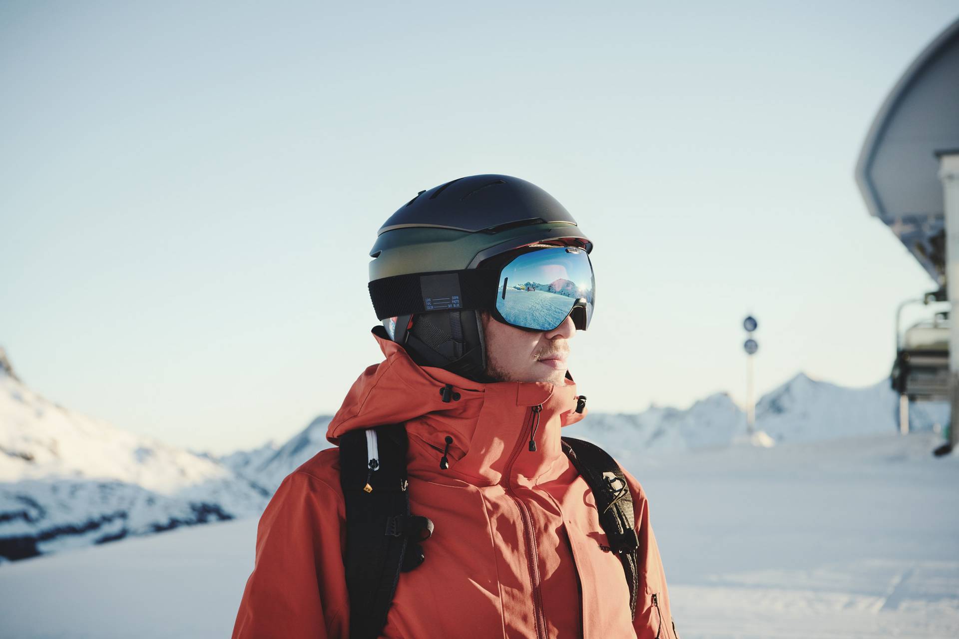 Ski Fahrer Bergstation