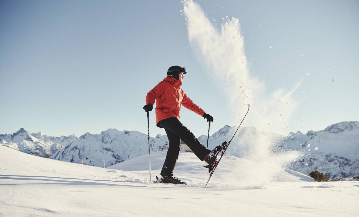 Skifahrer Bergpanorama
