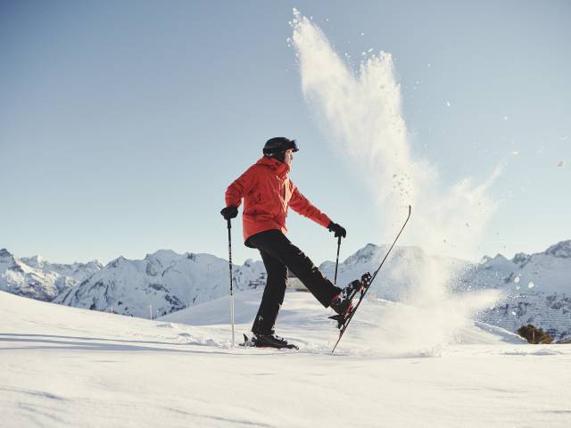 Skifahrer Bergpanorama