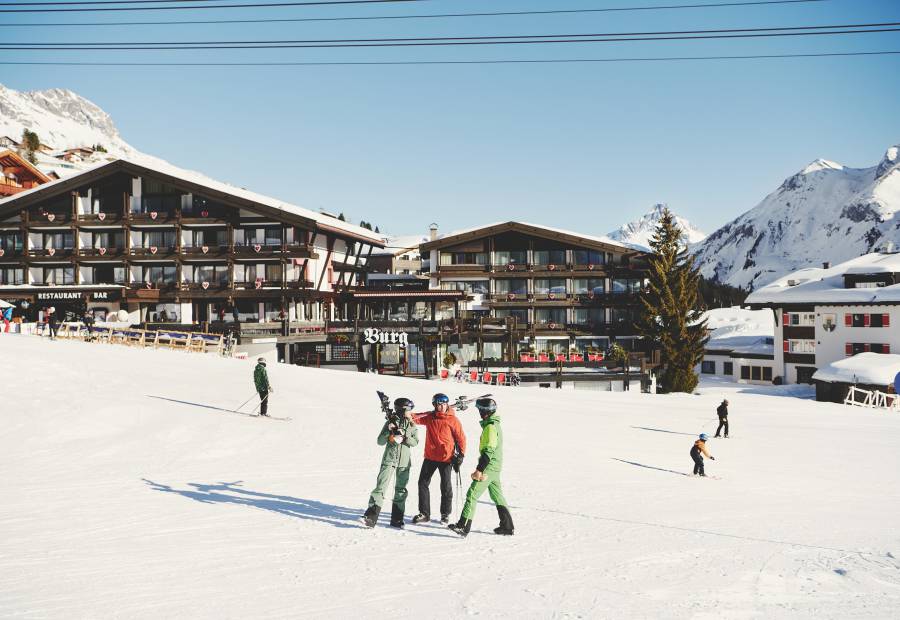 Winter Schnee Ski fahren Burg Hotel Arlberg